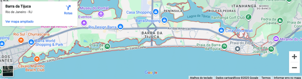 mapa da barra da tijuca, RJ